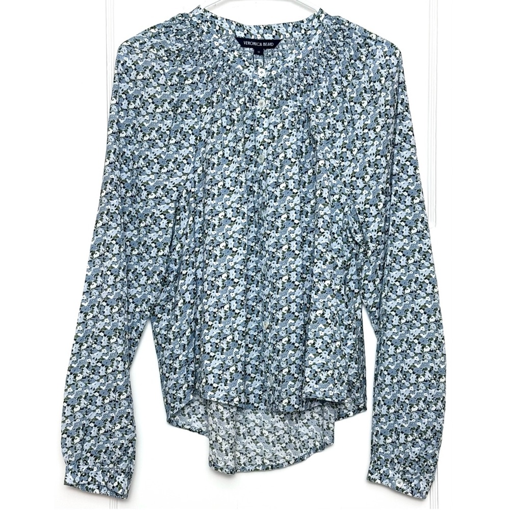 NWT VERONICA BEARD Floral Cotton Puff Long Sleeve Button Up Cottagecore Top 10 - Picture 4 of 12